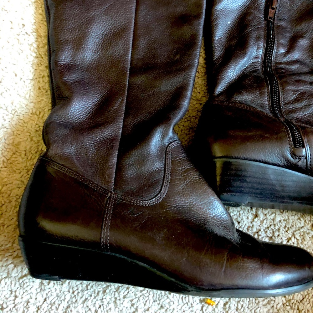Brown Wedge Boots - Arturo Chiang - size 7
